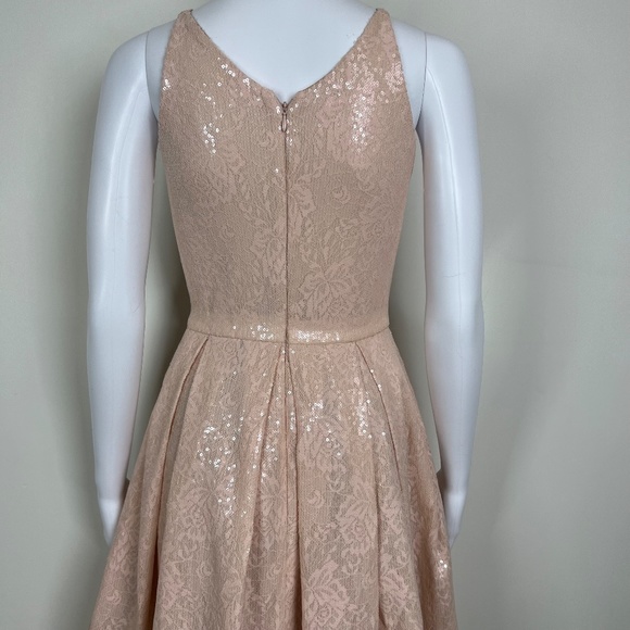 Dress the Population Pink Sequin Dress,‎ XS, V-neck, hidden zipper, NWOT - Picture 5 of 13